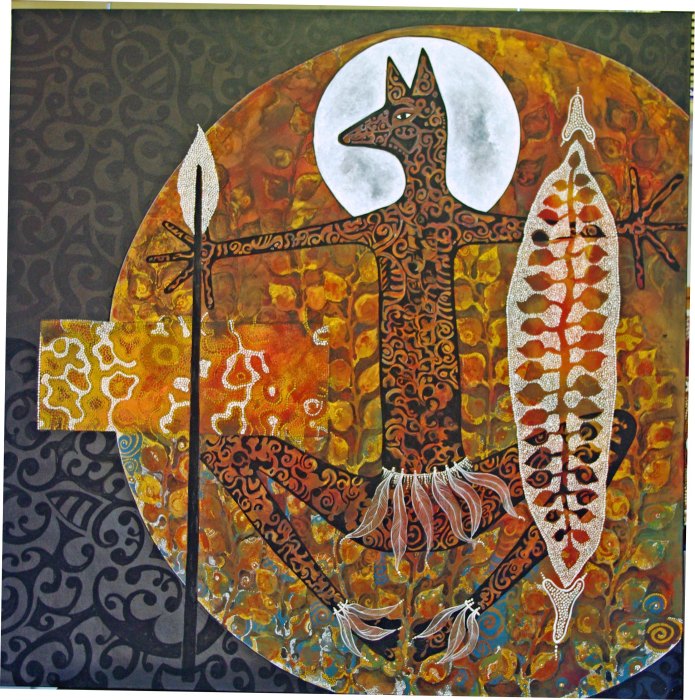 Hunting dog shield and spear a